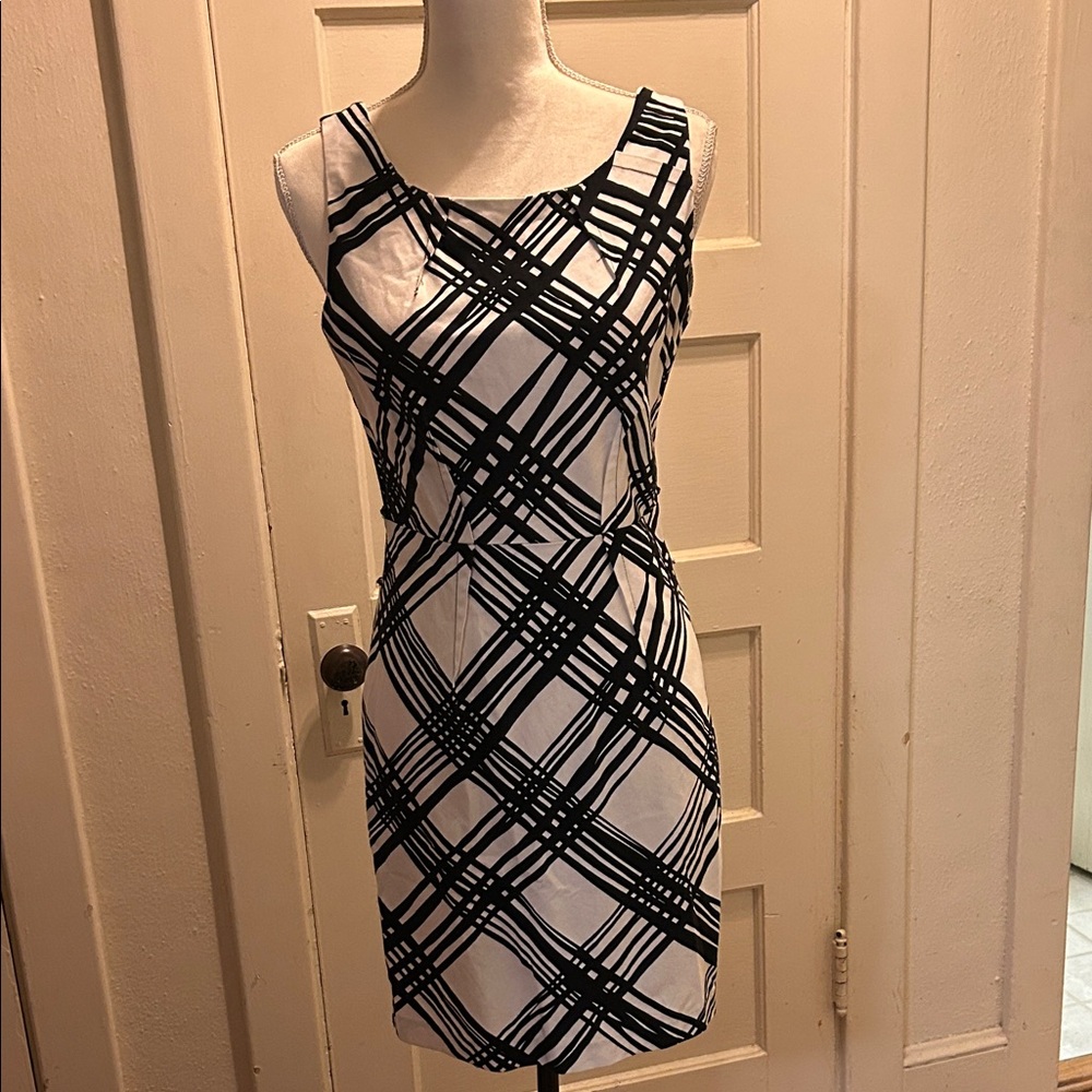 Heart Soul Elegant Black and White Plaid Dress